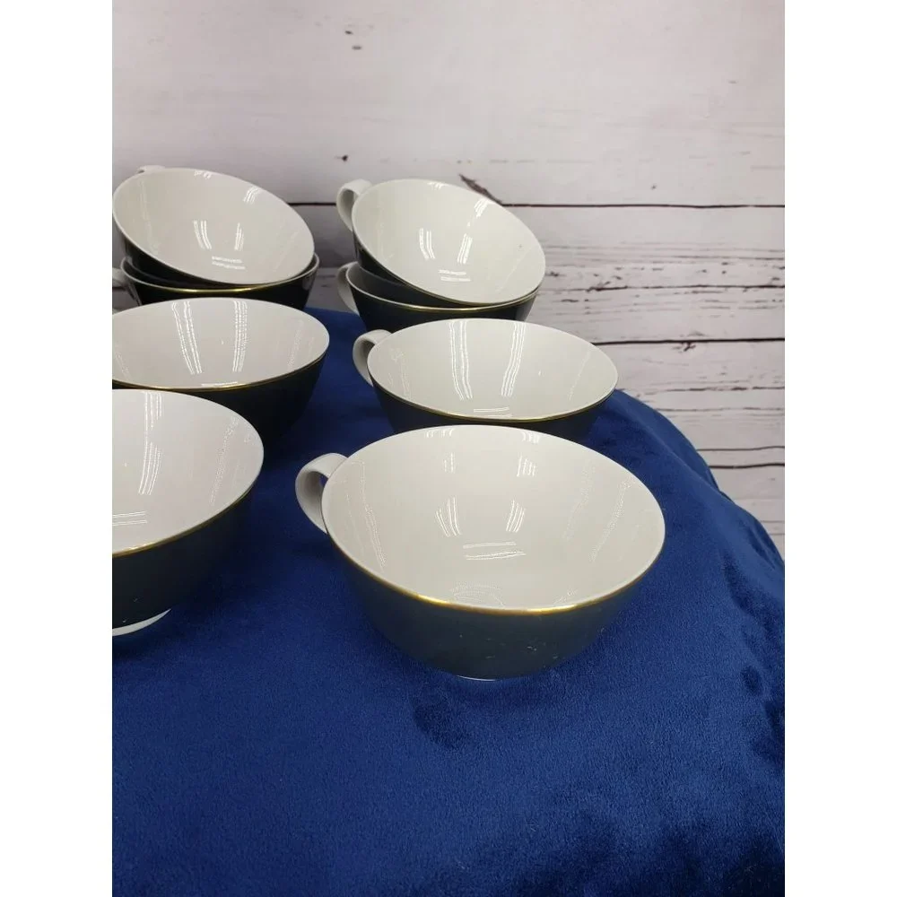 Syracuse Nocturne Cup 704895 Blue White‎ Gold Trim Lot Bundle of 12 Cups